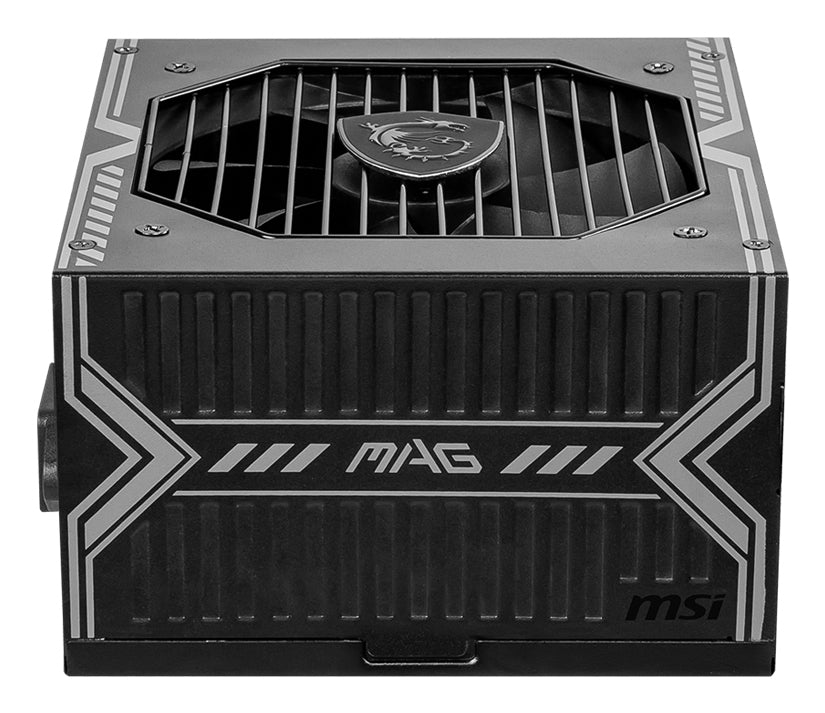 MSI MAG A650BN UK PSU '650W, 80 Plus Bronze certified, 12V Single-Rail, DC-to-DC Circuit, 120mm Fan, Non-Modular, Sleeved Cables, ATX Power Supply Unit, UK Powercord, Black' - MAGA650BN