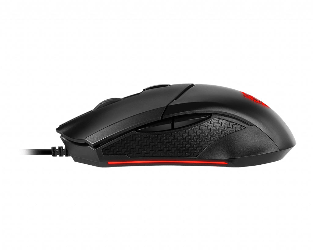 MSI CLUTCH GM08 Optical Gaming Mouse '4200 DPI Optical Sensor, 6 Programmable button, Symmetrical design, Durable switch with 10+ Million Clicks, Weight Adjustable, Red LED' - CLUTCHGM08