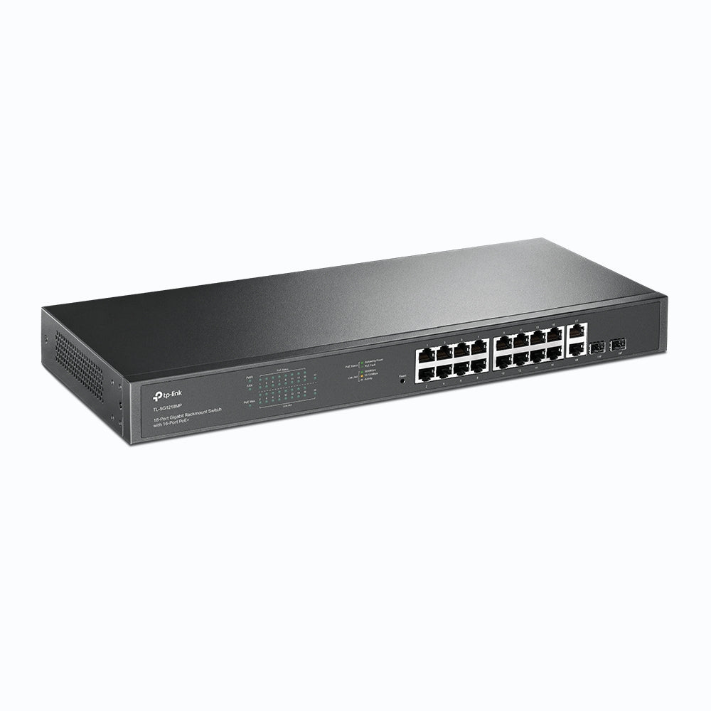 TP-Link 18-Port Gigabit Rackmount Switch with 16 PoE+ - TL-SG1218MP