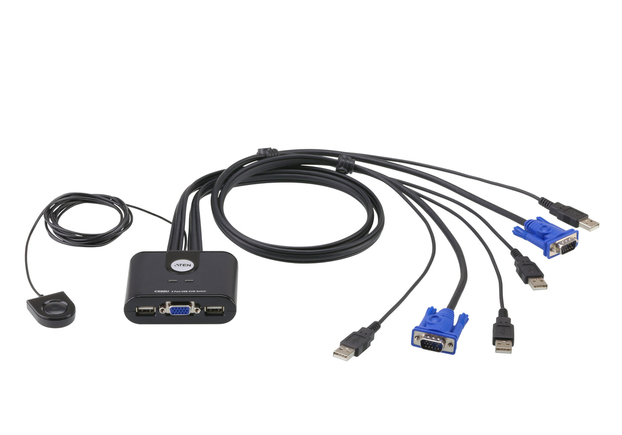 ATEN CS22U KVM switch Black - CS22U