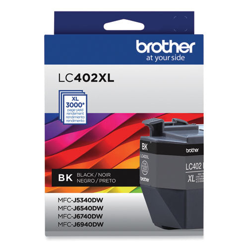 BROTHER  High-Yield Ink, 3,000 Page-Yield, Black - LC402XLBKS