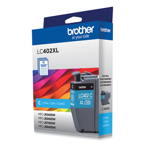 BROTHER  High-Yield Ink, 1,500 Page-Yield, Cyan - LC402XLCS