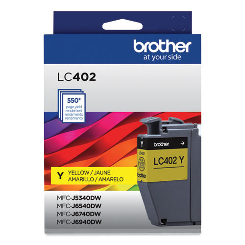 BROTHER  Ink, 550 Page-Yield, Yellow - LC402YS