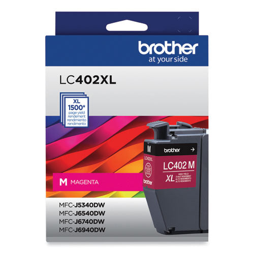 BROTHER  High-Yield Ink, 1,500 Page-Yield, Magenta - LC402XLMS