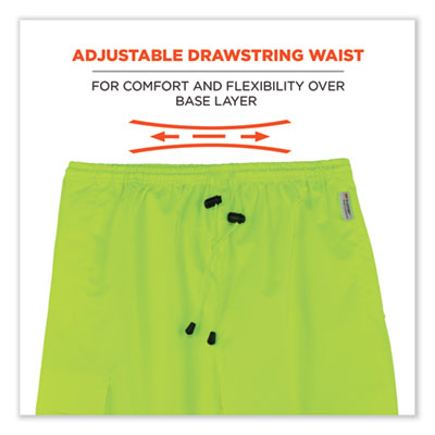 GloWear 8915BK Class E Hi-Vis Rain Pants Black Bottom, 4X-Large, Lime - 25428 C2G