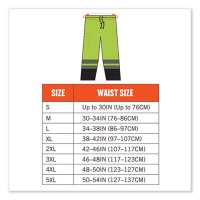 GloWear 8915BK Class E Hi-Vis Rain Pants Black Bottom, 4X-Large, Lime - 25428 C2G