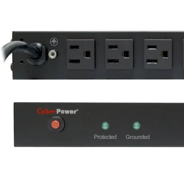 CyberPower RKBS15S4F8R surge protector Black 12 AC outlet(s) 120 V 4.57 m - RKBS15S4F8R CYBERPOWER