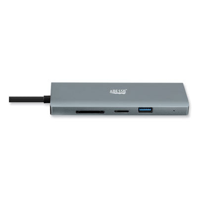 9-in-1 USB Type-C Docking Station, 2 HDMI/3 USB C/SD and TF Slot/RJ45, Gray/Black - AUH-4040