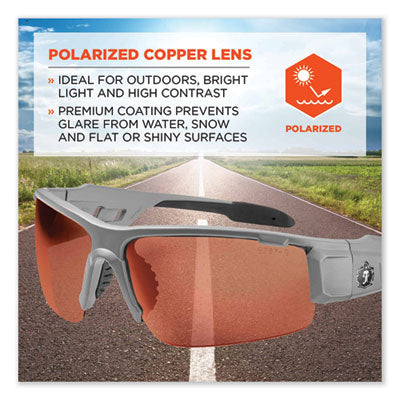 Skullerz Dagr Safety Glasses, Kryptek Highlander Half Frame, Polarized Copper Single Lens - 52321