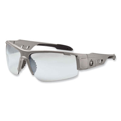 Skullerz Dagr Safety Glasses, Matte Gray Half Frame, Clear Single I/O Lens - 52180