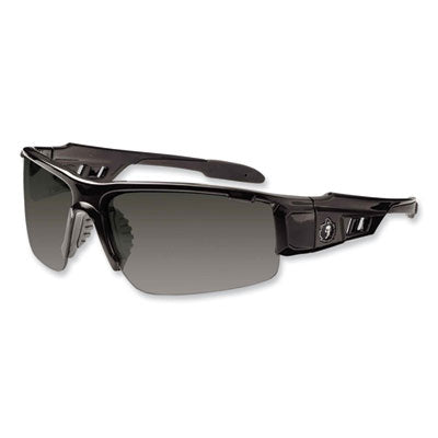 Skullerz Dagr Safety Glasses, Black Half Frame, Smoke Single Anti-Fog Lens - 52033