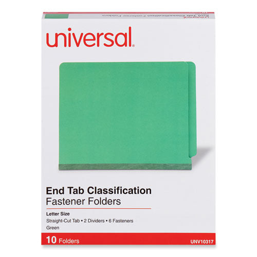 C2G Deluxe Six-Section Pressboard End Tab Classification Folders, 2 Dividers, 6 Fasteners, Letter Si - 10317