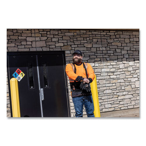 C2G GloWear 8281BK Class 2 Long Sleeve Shirt with Black Bottom, Polyester, Large, Orange - 22684