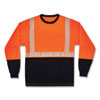 GloWear 8281BK Class 2 Long Sleeve Shirt with Black Bottom, Large, Orange - 22684