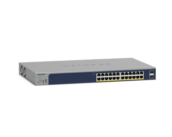 NETGEAR GS724TPv3 Managed L2/L3/L4 Gigabit Ethernet (10/100/1000) Power over Ethernet (PoE) 1U Grey, Blue - GS724TP-300NAS