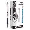 F-301 Ballpoint Pen, Retractable, Fine 0.7 mm, Black Ink, Stainless Steel/Black Barrel, Dozen - 27110 LEGRAND