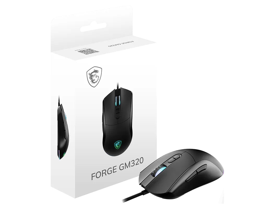 MSI FORGE GM320 mouse Gaming Ambidextrous USB Type-A Optical 12800 DPI - FORGEGM320