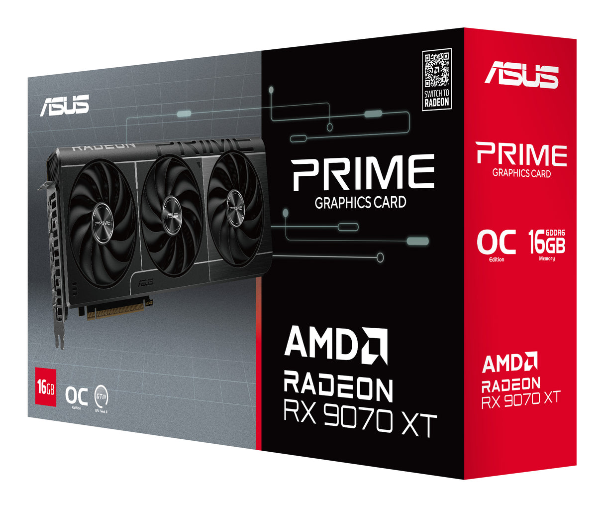 ASUS Prime -RX9070XT-O16G AMD Radeon RX 9070 XT 16 GB GDDR6 - PRIME-RX9070XT-O16G