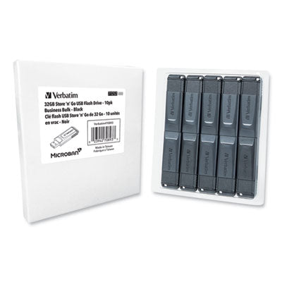 Store 'n' Go USB Flash Drive Business Bulk, 32 GB, Black, 10/Pack - 70893