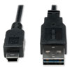 Universal Reversible USB 2.0 Cable, Reversible A to 5-Pin Mini B (M/M), 6 ft, Black - UR030-006