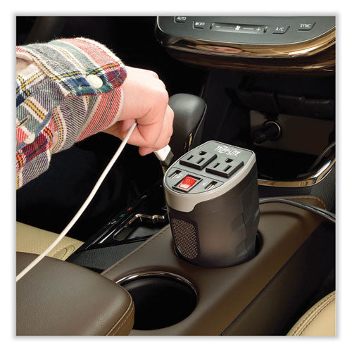 EATON PowerVerter Ultra-Compact Car Inverter, 200 W, Two AC Outlets/Two USB Ports - PV200CUSB