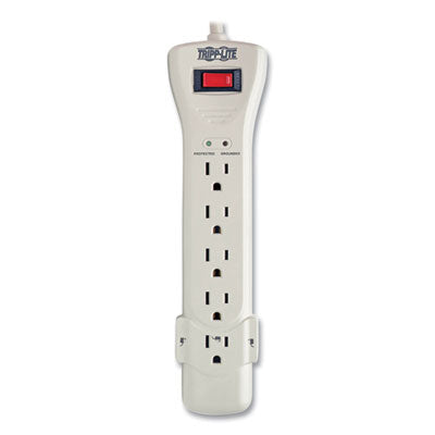 Protect It! Surge Suppressor, 7 AC Outlets, 7 ft Cord, 2,160 J, Light Gray - SUPER7