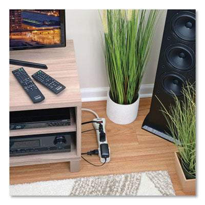Protect It! Surge Suppressor, 7 AC Outlets, 7 ft Cord, 2,160 J, Light Gray - SUPER7