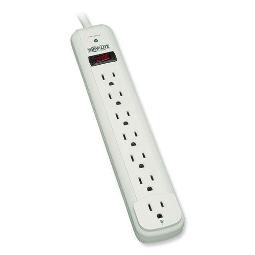 EATON Protect It! Surge Suppressor, 7 AC Outlets, 12 ft Cord, 1,080 J, Light Gray - TLP712
