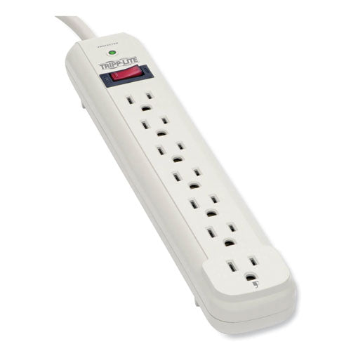EATON Protect It! Surge Suppressor, 7 AC Outlets, 25 ft Cord, 1,080 J, Light Gray - TLP725