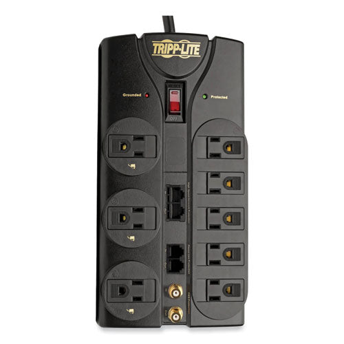 EATON Protect It! Surge Suppressor, 8 AC Outlets, 10 ft Cord, 3,240 J, Black - TLP810NET
