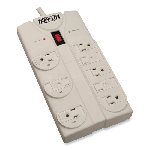 EATON Protect It! Surge Suppressor, 8 AC Outlets, 25 ft Cord, 1,440 J, Light Gray - TLP825