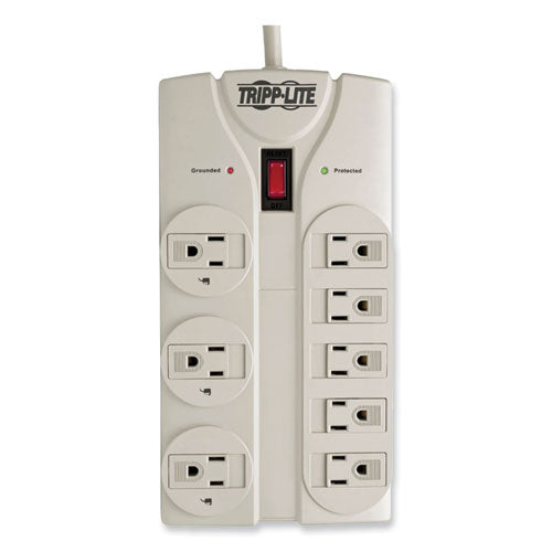 EATON Protect It! Surge Suppressor, 8 AC Outlets, 25 ft Cord, 1,440 J, Light Gray - TLP825