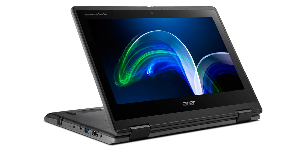 Acer TravelMate Spin B3 TMB311R-32-C47B Intel® Celeron® N N5100 Hybrid (2-in-1) 29.5 cm (11.6") Touchscreen HD 8 GB DDR4-SDRAM 128 GB Flash Wi-Fi 6 (802.11ax) Windows 11 Pro Black - NX.VQWAA.004
