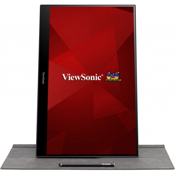 Viewsonic TD1655 computer monitor 39.6 cm (15.6") 1920 x 1080 pixels Full HD LED Touchscreen Multi-user Black, Silver - TD1655