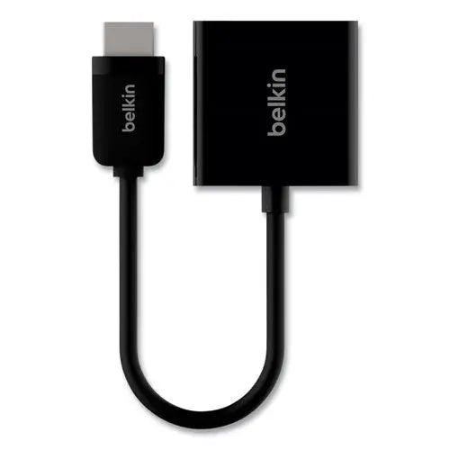 BELKIN HDMI to VGA + 3.5mm Audio Adapter, 5", Black - F2CD058 BELKIN