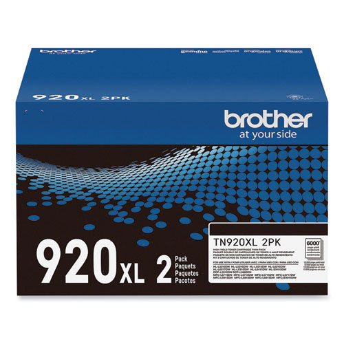 BROTHER  High-Yield Toner, 12,000 Page-Yield, Black, 2/Pack - TN920XL2PK