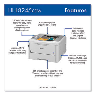 Workhorse HL-L8245CDW Wireless Digital Color Printer - HLL8245CDW