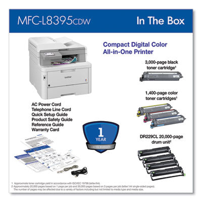 Workhorse MFC-L8395CDW Digital Color All-in-One Printer, Copy/Fax/Print/Scan - MFCL8395CDW