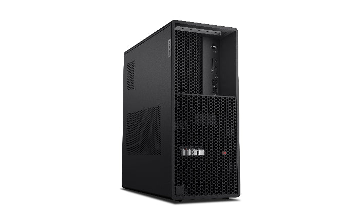 Black computer tower on a white background