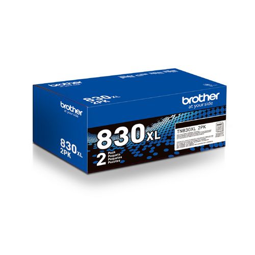 BROTHER TN830XL High-Yield Toner, 3,000 Page-Yield, Black, 2/Pack - TN830XL2PK BROTHER
