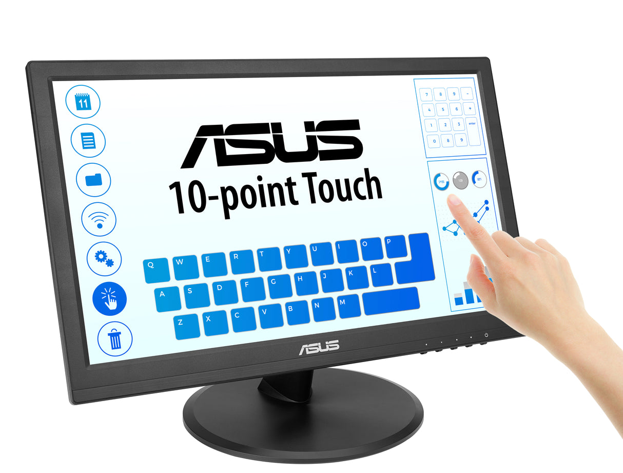 ASUS Touch VT169HE computer monitor 39.6 cm (15.6") 1920 x 1080 pixels Full HD LED Touchscreen Tabletop Black - VT169HE ASUS