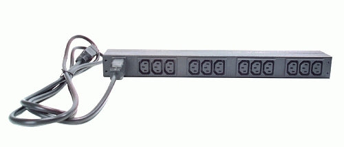 APC NetShelter Basic Rack PDU, 1U, 1PH, 3.7kW 230V 16A or 3.3kW 208V 16A, x12 C13 outlets, C20 cord - AP9565 APC