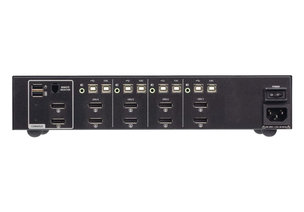 ATEN 4-Port USB DisplayPort Dual Display Secure KVM Switch with CAC (PSD PP v4.0 Compliant) - CS1144DP4C ATEN