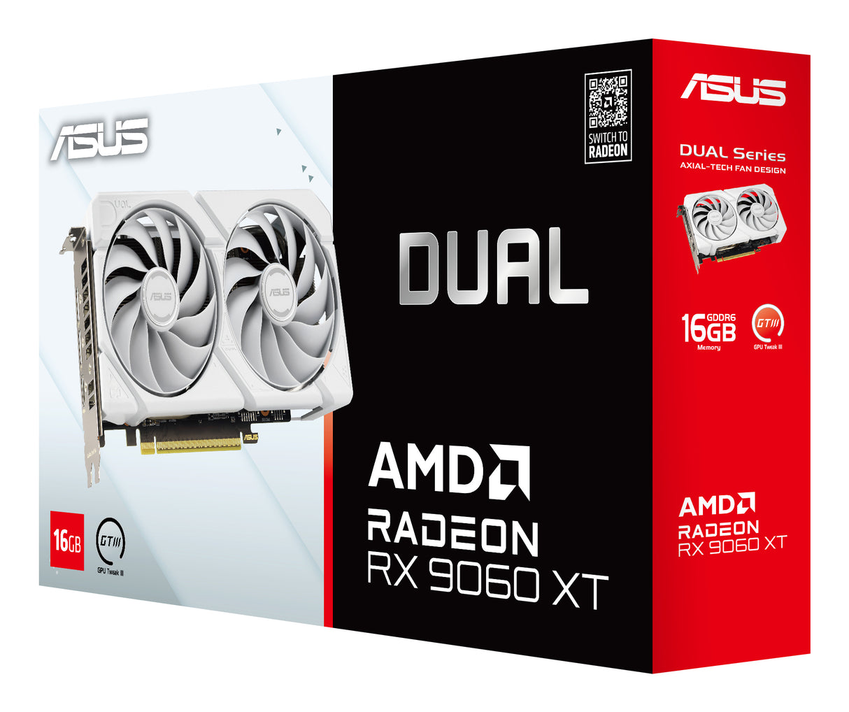 ASUS Dual -RX9060XT-16G-WHITE AMD Radeon RX 9060 XT 16 GB GDDR6 - DUAL-RX9060XT-16G-WHITE