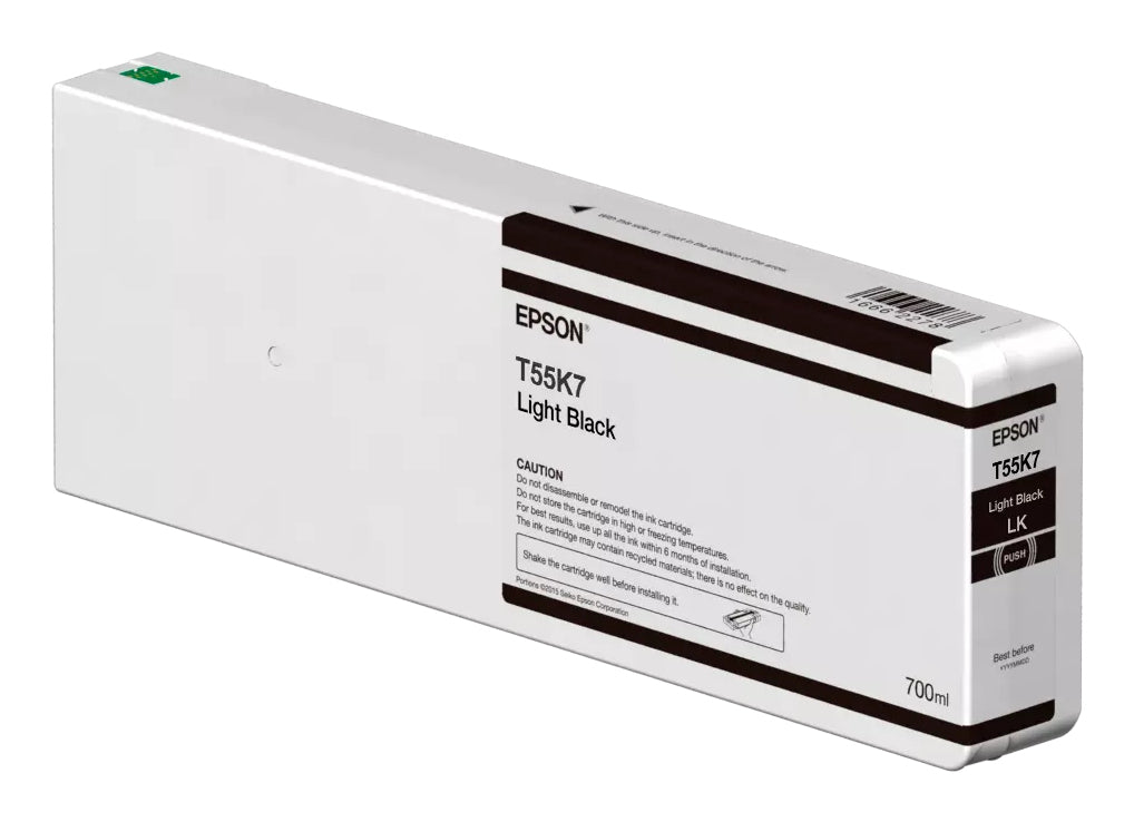 Epson Light Black UltraChrome HD Pigment-Based Ink Cartridge (700ml) - T55K700