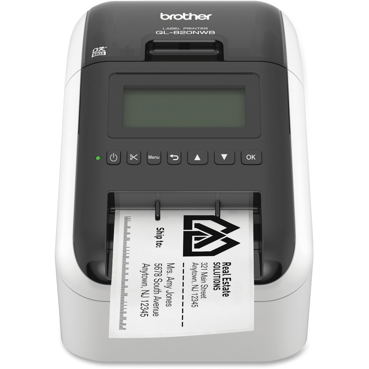 Brother QL-820NWB label printer Direct thermal Colour 300 x 600 DPI 176 mm/sec Wired & Wireless Ethe - QL820NWB