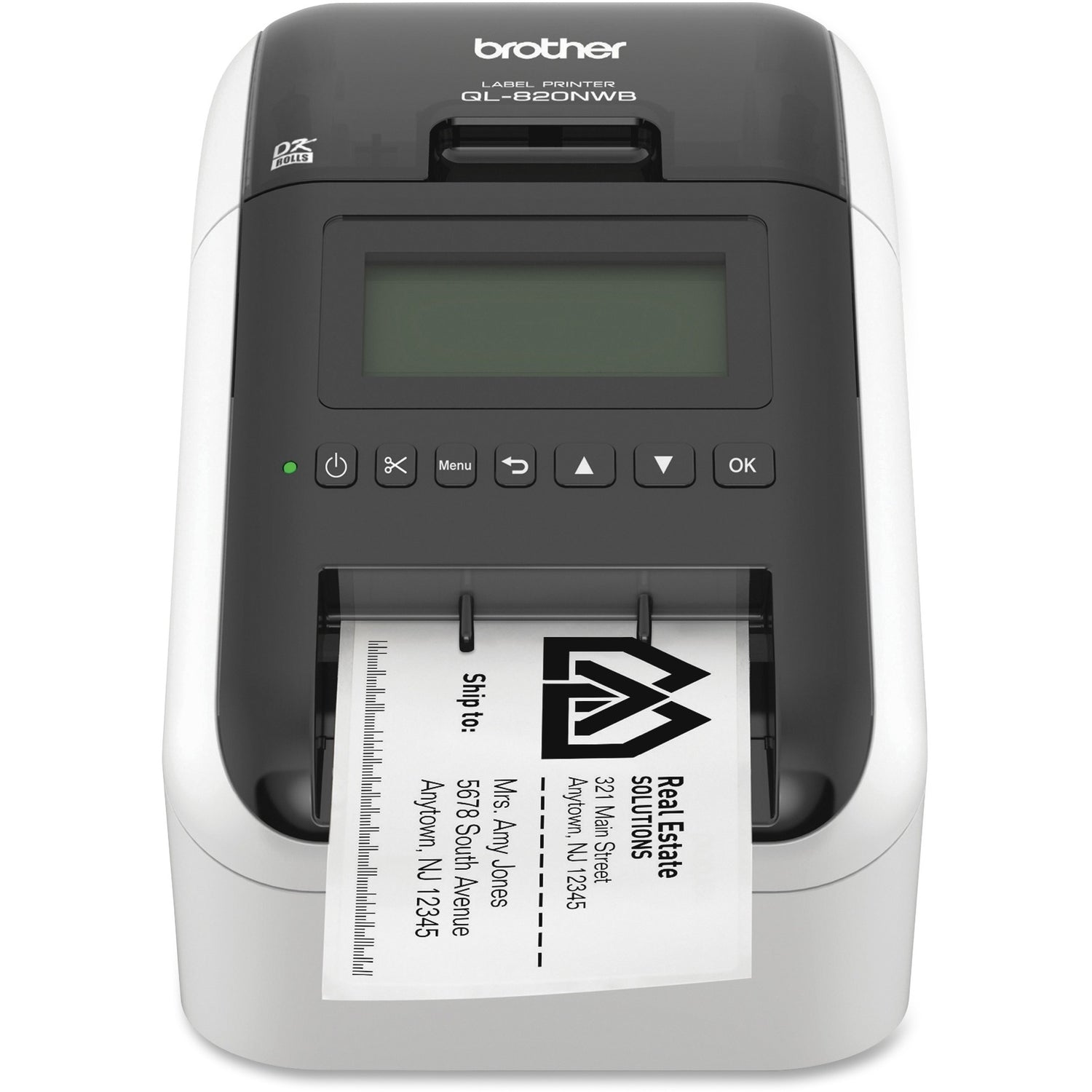 Brother QL-820NWB label printer Direct thermal Colour 300 x 600 DPI 176 mm/sec Wired & Wireless Ethe - QL820NWB