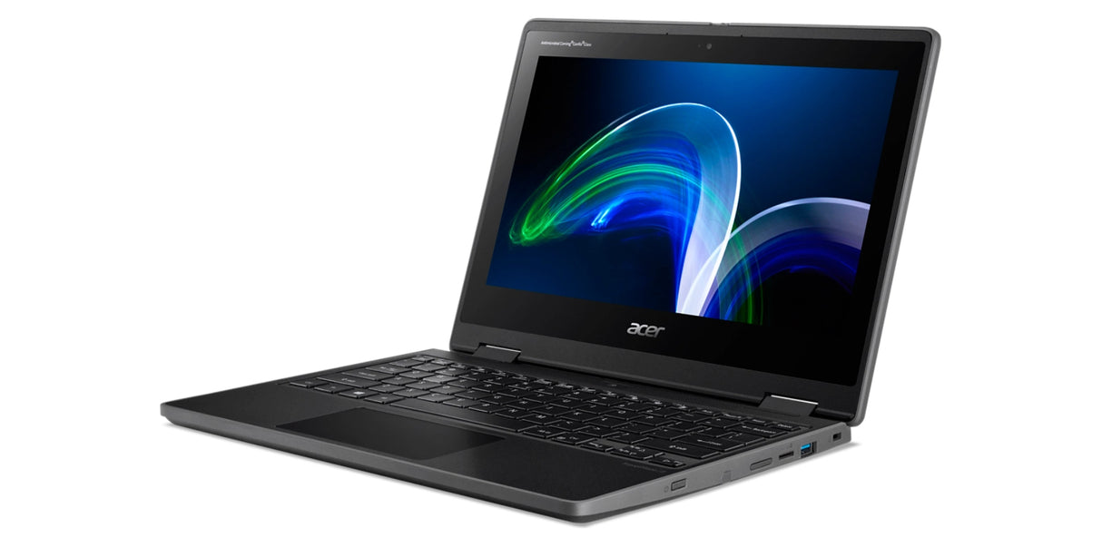 Acer TravelMate Spin B3 TMB311R-32-C47B Intel® Celeron® N N5100 Hybrid (2-in-1) 29.5 cm (11.6") Touchscreen HD 8 GB DDR4-SDRAM 128 GB Flash Wi-Fi 6 (802.11ax) Windows 11 Pro Black - NX.VQWAA.004