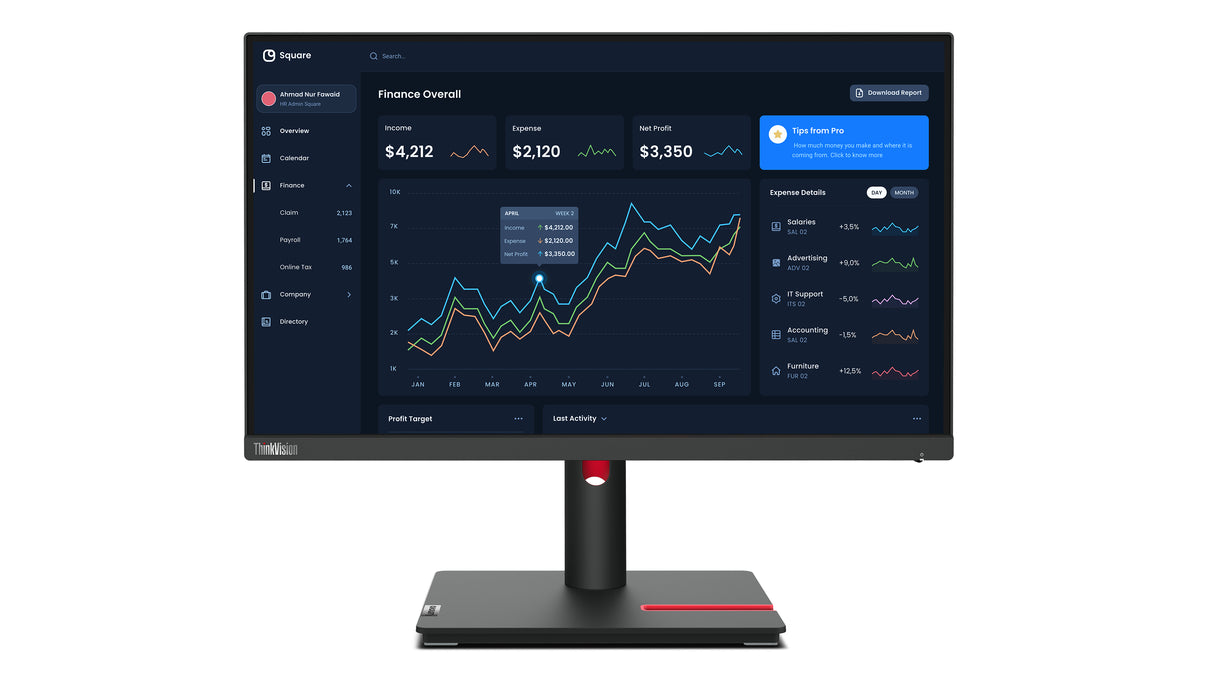 Lenovo ThinkVision T22i-30 Monitor - 63B0MAR6UZ