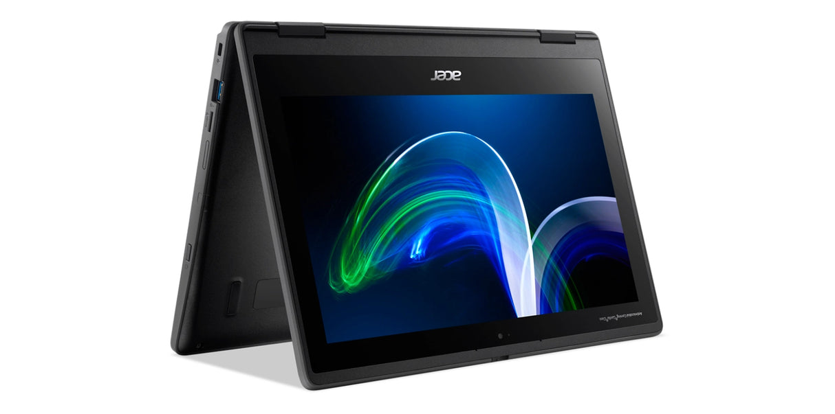 Acer TravelMate Spin B3 TMB311R-32-C47B Intel® Celeron® N N5100 Hybrid (2-in-1) 29.5 cm (11.6") Touchscreen HD 8 GB DDR4-SDRAM 128 GB Flash Wi-Fi 6 (802.11ax) Windows 11 Pro Black - NX.VQWAA.004